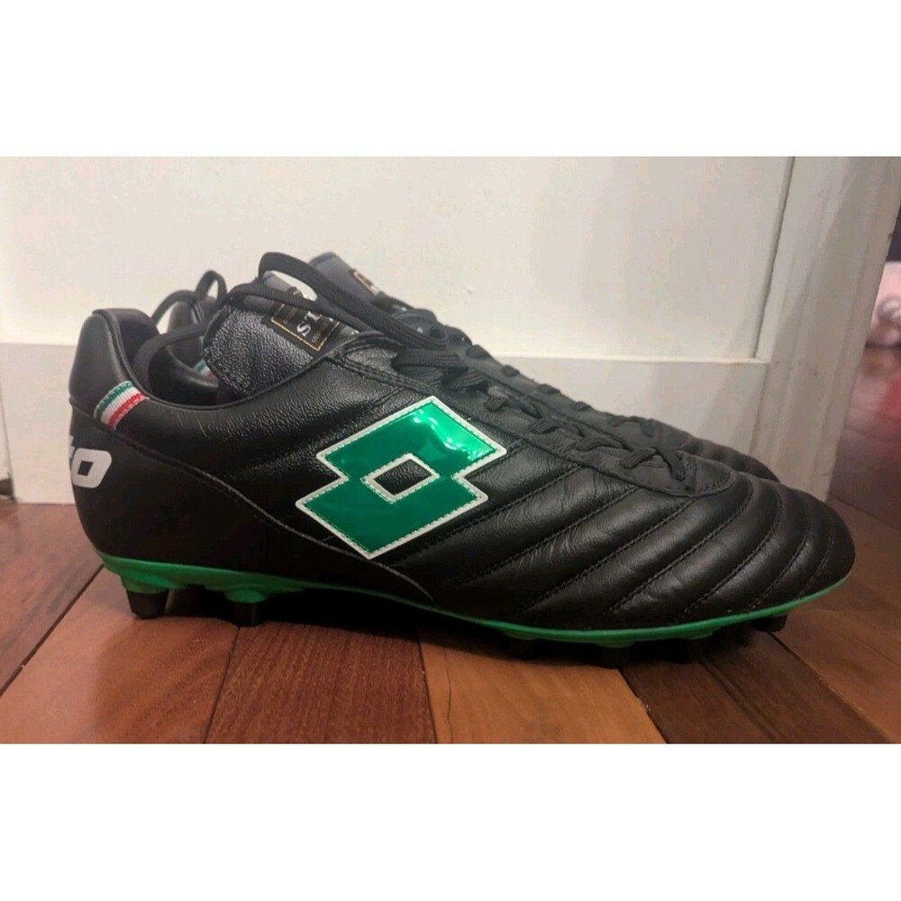 Lotto Stadio OG II FG Soccer Cleats Black Spring Green Men’s Size 11.5